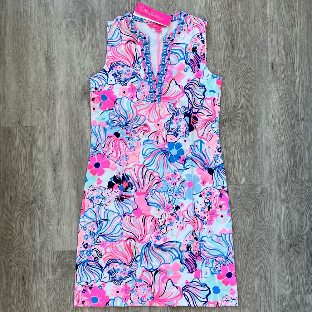 NWT Lilly Pulitzer Camari Shift Dress - Prosecco Pink Make A Splash. Size Small